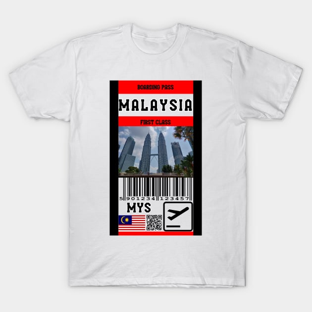 Malaysia first class boarding pass T-Shirt by Travellers